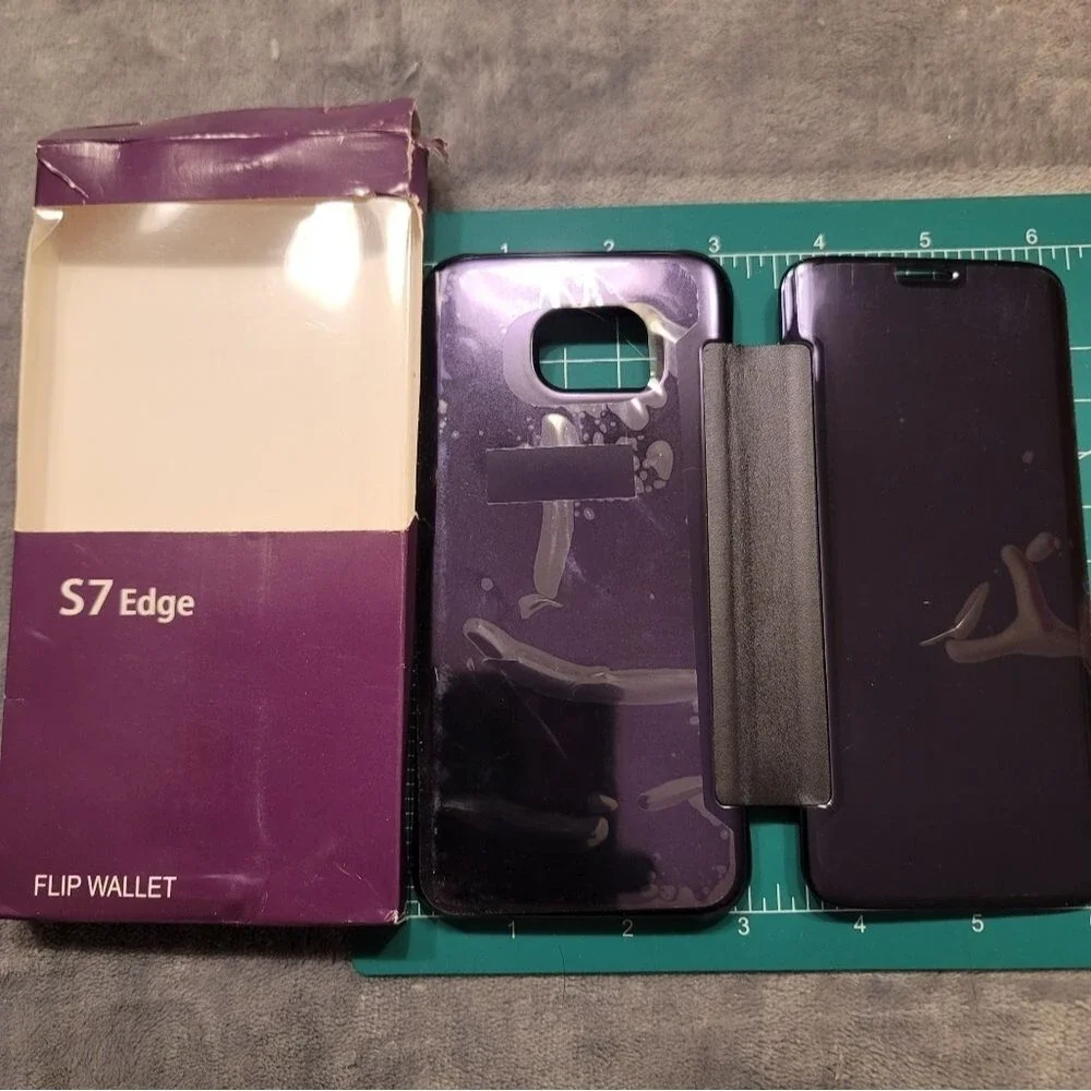 0464. NIB~ SAMSUNG ~ S7 Edge ~ 2 - Flip Cases ~ 🩷💜🩷💜 ~ I shattered my phone!